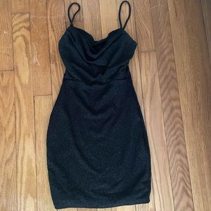 Black Glitter Windsor Mini Dress - Size XS